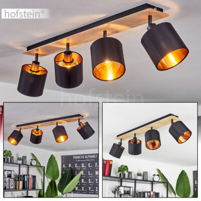 4-flammige Decken Leuchten schwarz/Kupfer Verstellbar Wohn Schlaf Zimmer Lampen