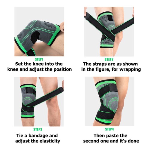 Soporte de rótula 3D manga de rodilla estabilizador articulación dolor deportivo gimnasio - Imagen 6 de 15