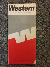 Horaire système Western Airlines 6 janvier 1971