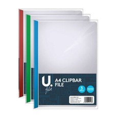 Image of A4 Clipbar File, 4pk