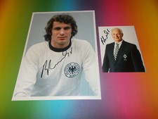 Rainer Bonhof DFB World Champion 1974 signed autograph 20x28 photo + postcard