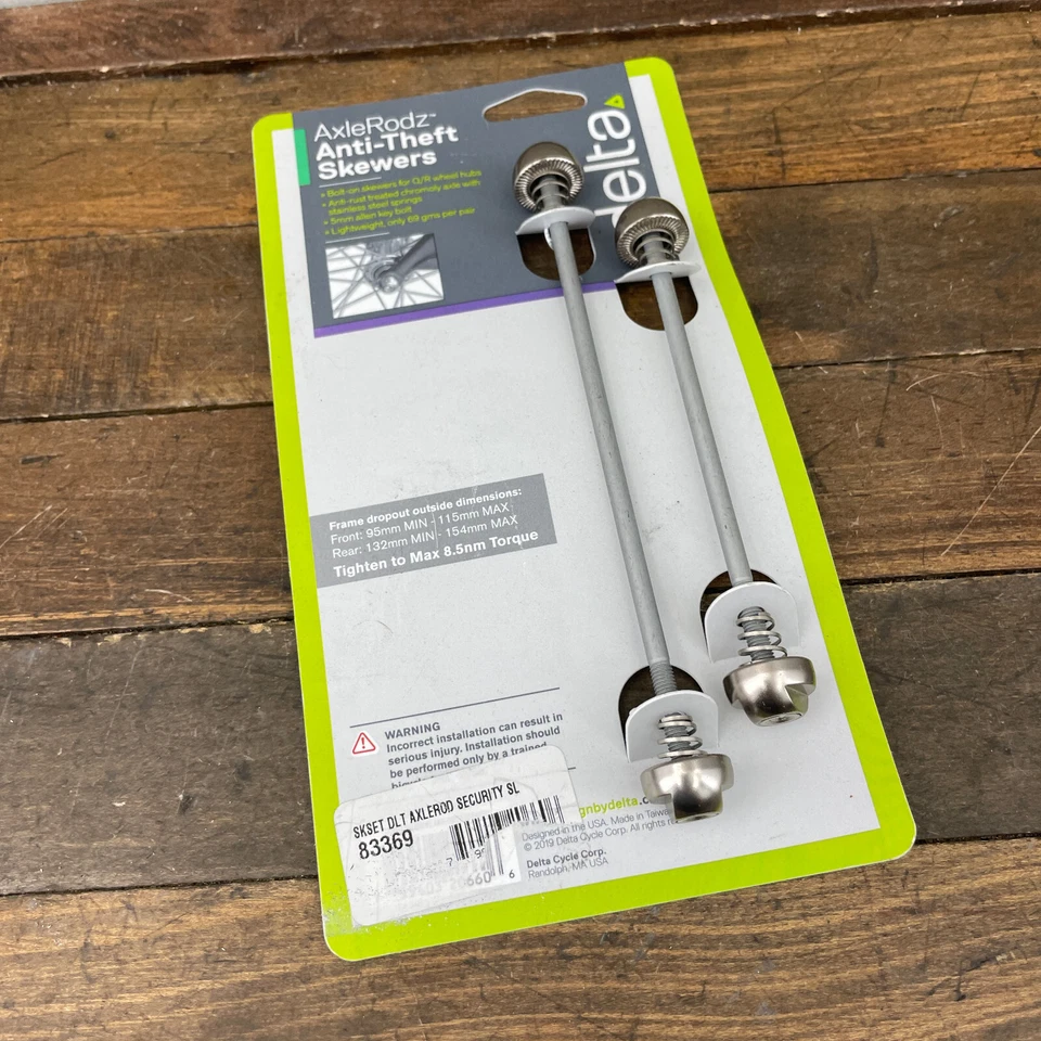 Vintage Delta AxleRodz Wheel Skewer Set Front Rear Anti Theft Silver Axle Rodz - Image 4 of 4