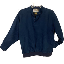 Zero Restriction Men Jacket Pullover Windbreaker Long Sleeve Pockets Blue Sz L