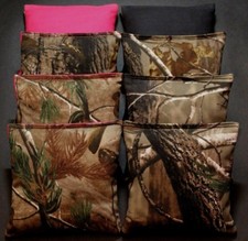 CORNHOLE BEAN BAGS REALTREE Pink Black Camo Camoflauge ACA Regulation Hunting