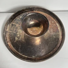 Vintage Silver Plated Chip and Dip Tray Attached Bowl by Towle
