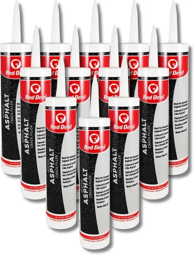 063712 Acrylic Asphalt Crack Filler Sealant, 10.1 Fl. Oz. , Black, Pack of 12, M