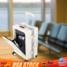 20" Front Opening Pocket Suitcase with Wheels Travel Luggage TSA Lock Hard Shell