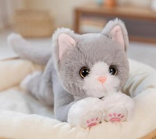 Gray Kitten Cat 18 Inch Pillow Stuffed Animal Plush Toys Toddler Doll Kids Gifts