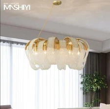 American luxury tassel crystal chandelier LED dining room bedroom lamp light yc