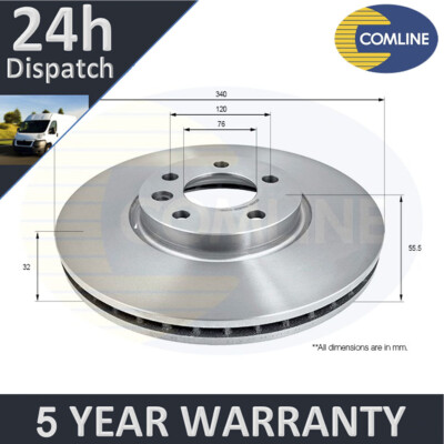 Fits VW Transporter 2003- 1.0 1.9 TDi 2.0 3.2 Comline Front Brake Disc #1