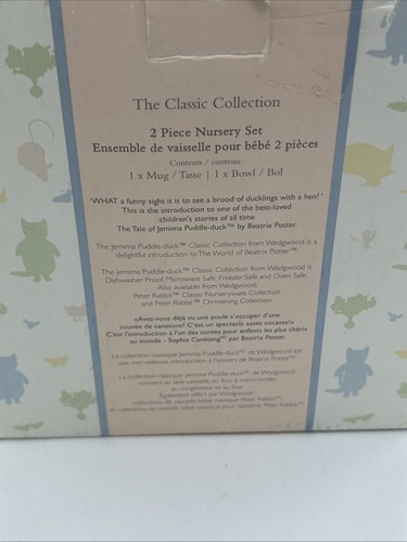 Wedgwood 2 Pc Set Jemima Puddle-Duck Bowl Mug Beatrix Potter Nursery Set Child - Picture 22 of 24