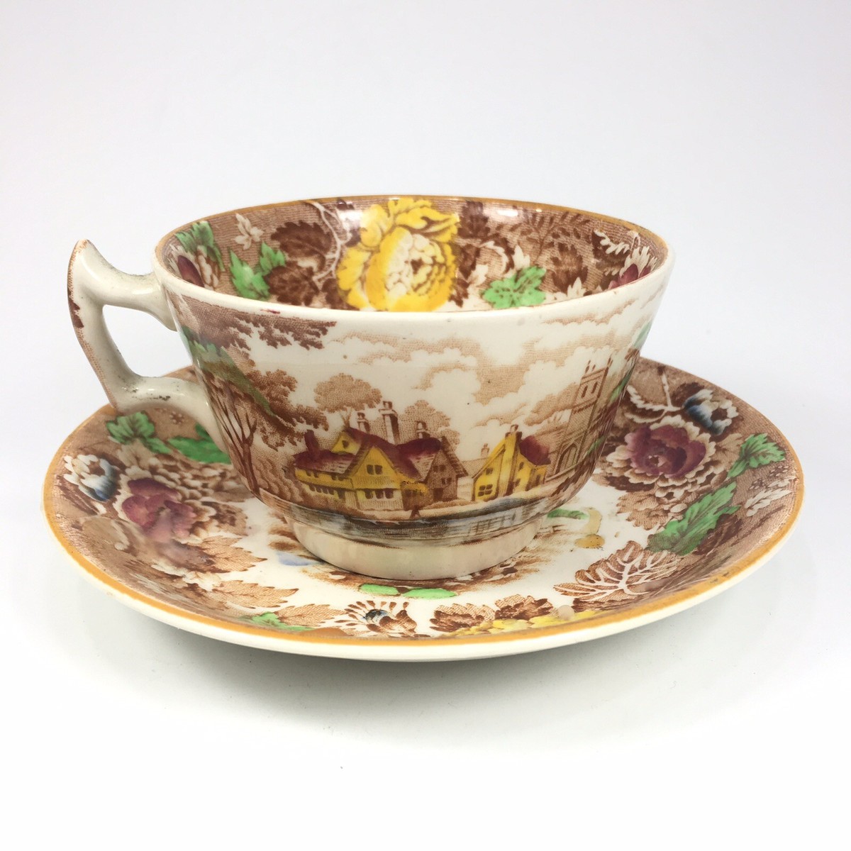 Woods Ware Enoch Woods English Scenery Antique Cup And Saucer | eBay