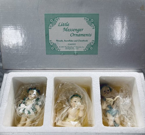 Hamilton Collection “Little Messenger” Angel Ornaments Porcelain NIB 1997 - Picture 13 of 13