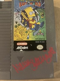 The Simpsons Nancy Cartwright Signed Bart Vs The World NES Game. Beckett