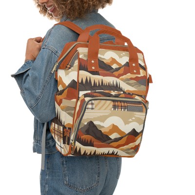 October Sky Landscape Mountain Autumn Multifunctional Diaper Backpack Fall
