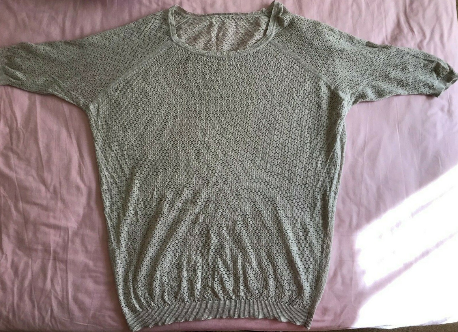 Mango oversize short sleeve off-white Casual women Tops Loose Blouse  Size M thumbnail 2