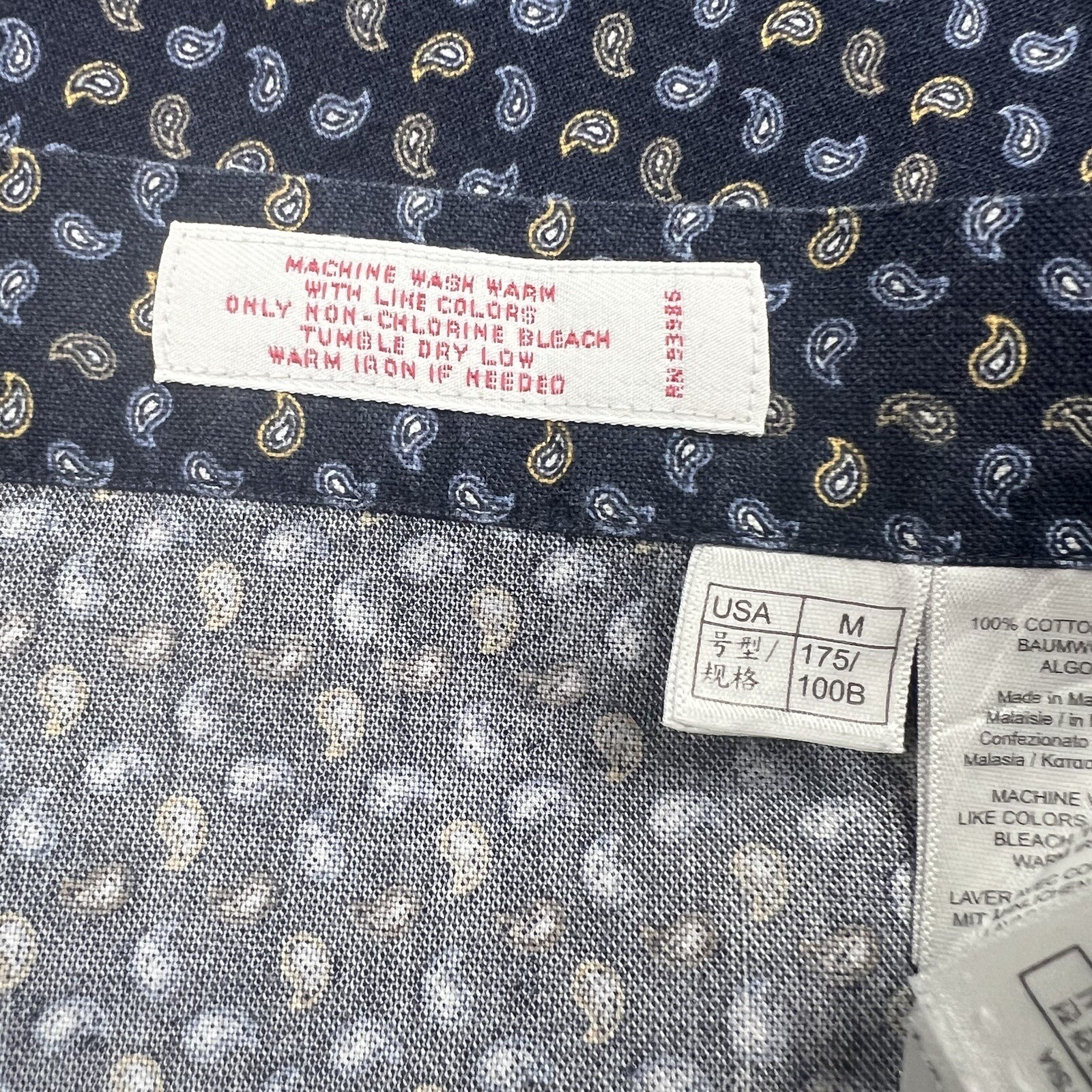 Brooks Brothers Shirt Men's Medium Madison Blue Paisley Allover Print Bandana image 8