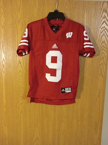 Wisconsin Badgers Adidas #9 Sewn Football Jersey Youth Small (8)