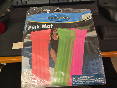 VINTAGE SAND N SUN MAT POOL FLOAT SWIMMING SUMMER FUN TOY INFLATABLE NEW PINK