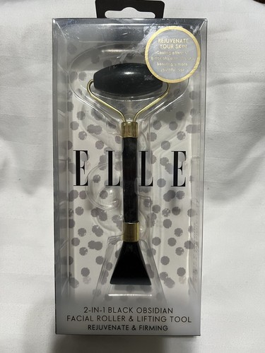 2 in 1 schwarz Obsidian Gesichtsroller Heben, Straffen & Verjüngen Neu im Karton - Bild 1 von 5