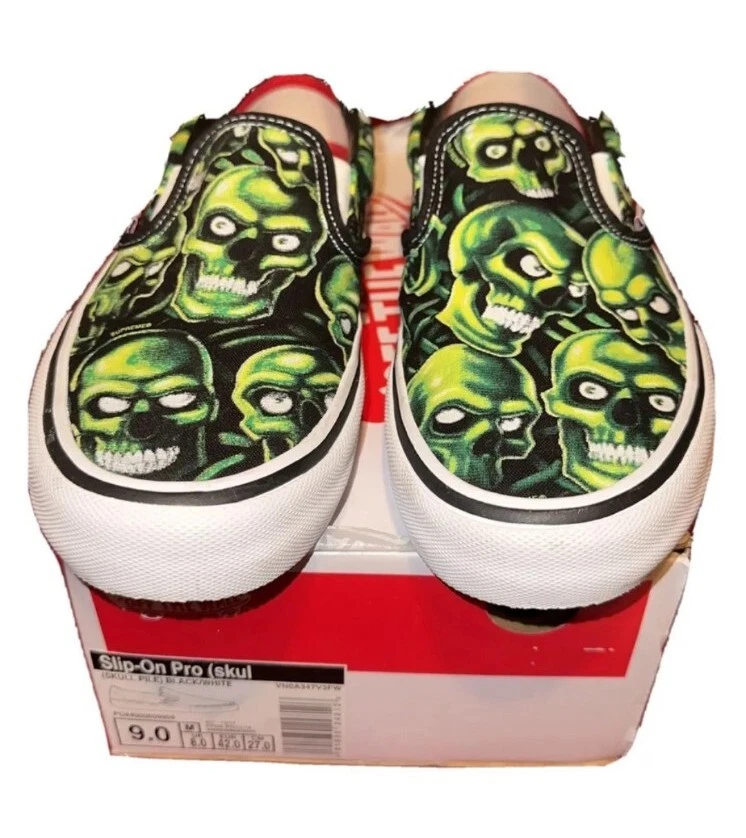 Supreme X Vans Slip-On Glow In The Dark Skull Pile - Mens Size 9