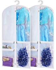 Costume Dance Garment Bag with 3 Clear Zipper Pockets for Suits Dress Cover, ...