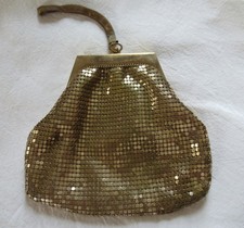 Vintage Whiting & Davis Co Gold Mesh Evening Bag Purse