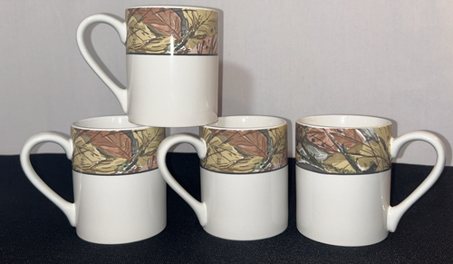 4 Corelle Coordinates Woodland Leaves/Branches Stoneware Coffee Tea Cup Mug - Picture 2 of 6