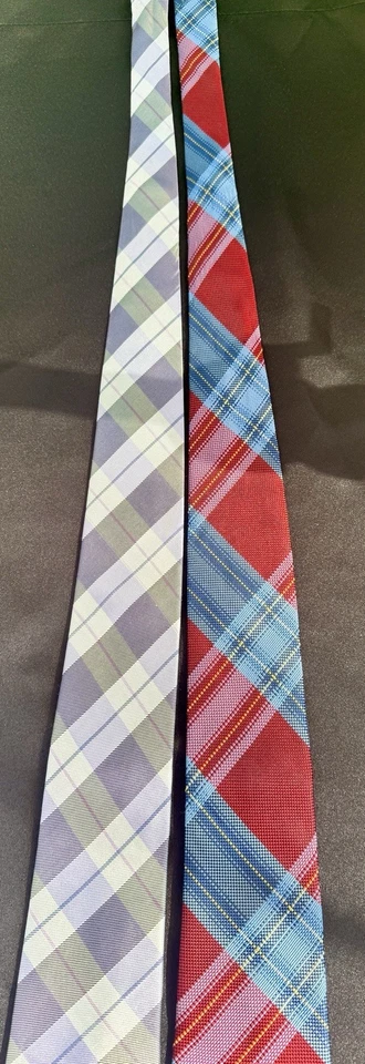 Corbatas negras y marrones 1826 para hombre 100 % seda corbatas diseñador lote de 2 cuadros Foto 3 de 4