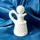 vintage milk glass cruet with glass stopper