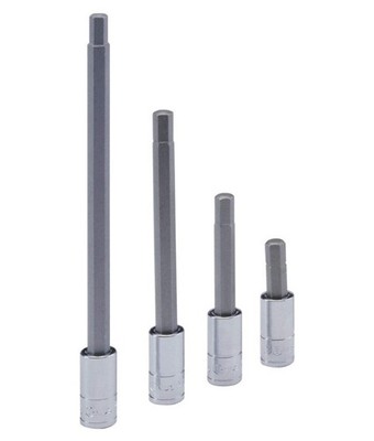 Genius Tools 1/4'' Antrieb Sechskant-Bit Steckschlüssel metrisch Innensechskant verschiedene Größen & Längen