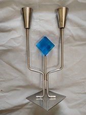 mid century danish candlestick stainless steel rare