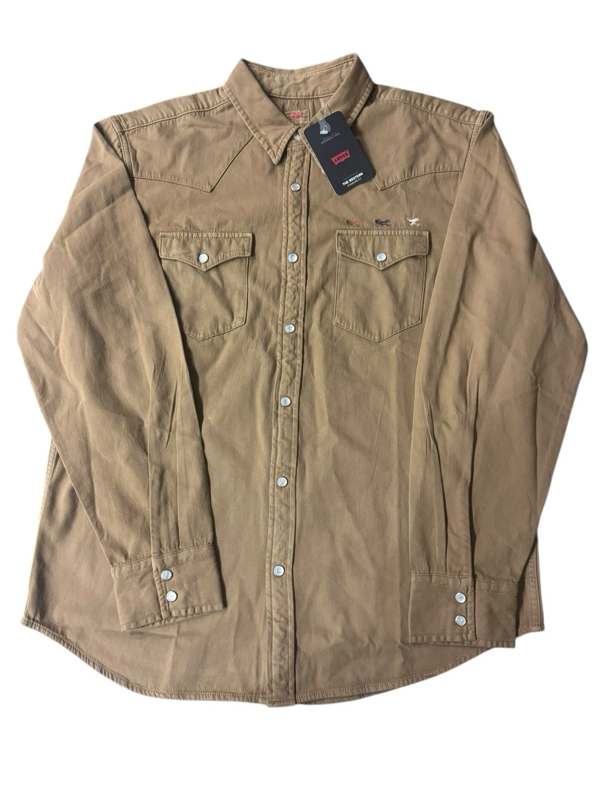 Levi's San Francisco Cal Shirt 85745-0150 Classic Western Standard Fit Tan Sz XL