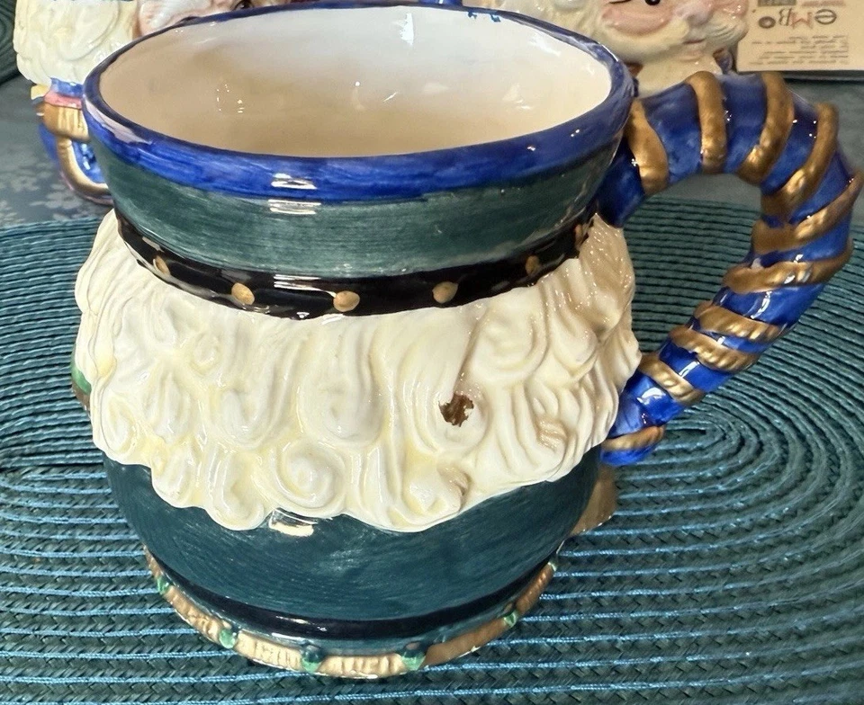 Set of 3 Houston Harvest Santa Christmas Mugs Nutcracker Hand Painted Holiday - Image 3 of 4