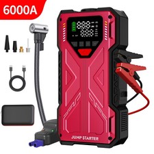 6000a Car Jump Starter With Air Compressor Combo Portable Jump Box Bank Battery