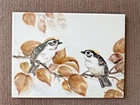 Vtg Hand painted Ceramic Art Tile Signed Thacker Golden Crowned Kinglet Bird 8x6