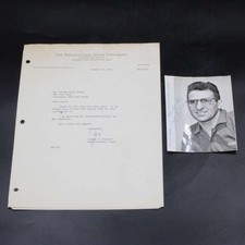Joe Paterno Signed 1971 Letterhead/4x5 Photo Penn State Autograph Auto ZJ22866