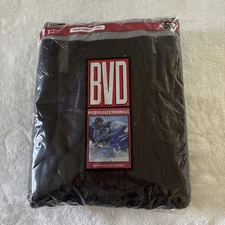 BVD Mens Black Microfleece Thermal Pants NWT Size XL 40-42 Moisture Control