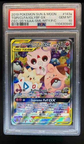 2019 Pokemon SM Cosmic Eclipse Togepi Cleffa Igglybuff Promos #143a/236 PSA 10