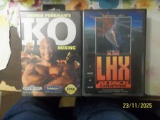LOT OF 2~SEGA GENESIS~GERORGE FOREMAN'S KO BOXING & LHX ATTACK CHOPPER~VG/C USED