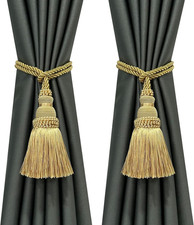 2 Pack Curtain Tie Backs Rope Tassels for Curtains Drape tiebacks Handmade Outdo