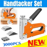 3In1 Handtacker Set 3000 Klammern TüRnäGel/T-NäGel/U-NäGel Tacker FüR Holz DIY
