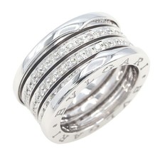 BVLGARI B.zero1 Diamond Ring, 4-Band, Medium, 750 White Gold, Size 52,