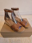 NEW UGG W Eugenia Tan Leather Wedge Sandals UK Size 6