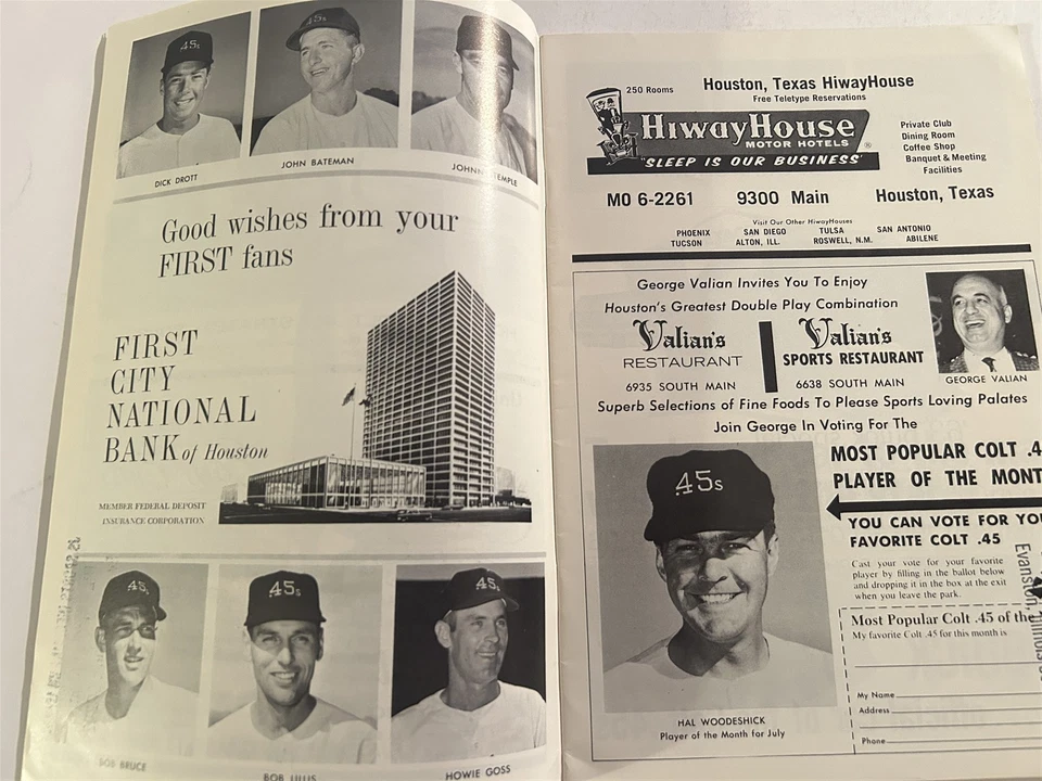 1963 LOS ANGELES Dodgers vs HOUSTON Colt 45s Program RUSTY STAUB Jim WYNN Temple - Image 3 of 4