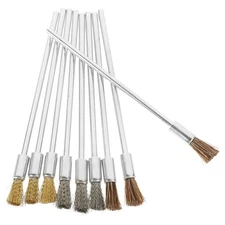 9pcs Wire Brush Long Rust Removal Drill Attachment Assorted Coarse Wire Wheel