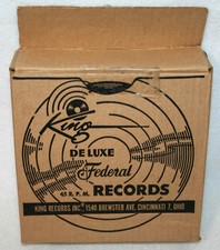 Vintage Original KING Federal DELUXE Record Label 45 RPM Shipping / Mailer Case