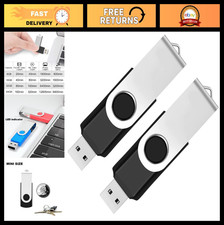 64GB USB Flash Drive 2 Pack - USB 2.0 Thumb Drives, Swivel Design, Portable Stor