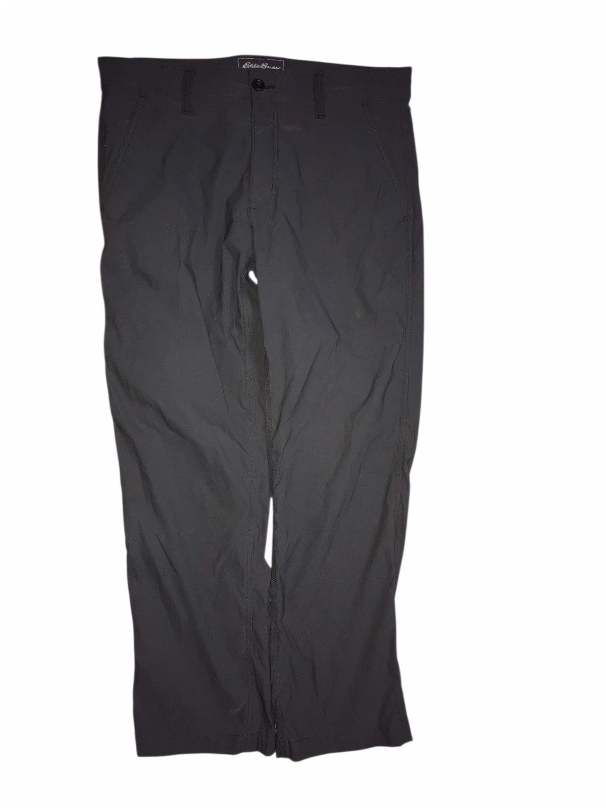 Eddie Bauer Travex Pants Mens 34x30 Gray Zip Pockets Stretch Hiking Outdoors C40