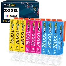 CLI-281XXL 9 Color Pack Compatible Replacement for Canon 281 Ink Cartridges f...